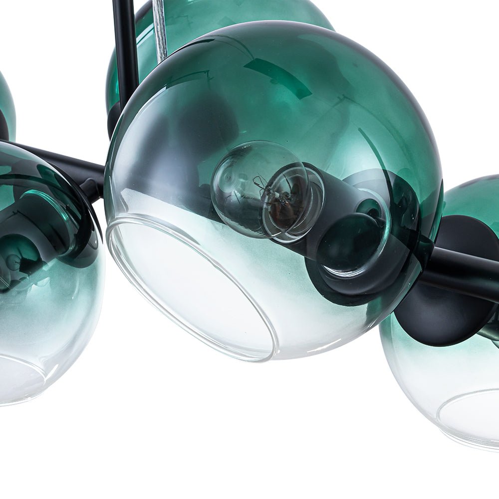 lightfixturesusa-8-light-color-tinted-glass-globe-bubble-linear-island-chandelier-chandelier-black-green-1687058
