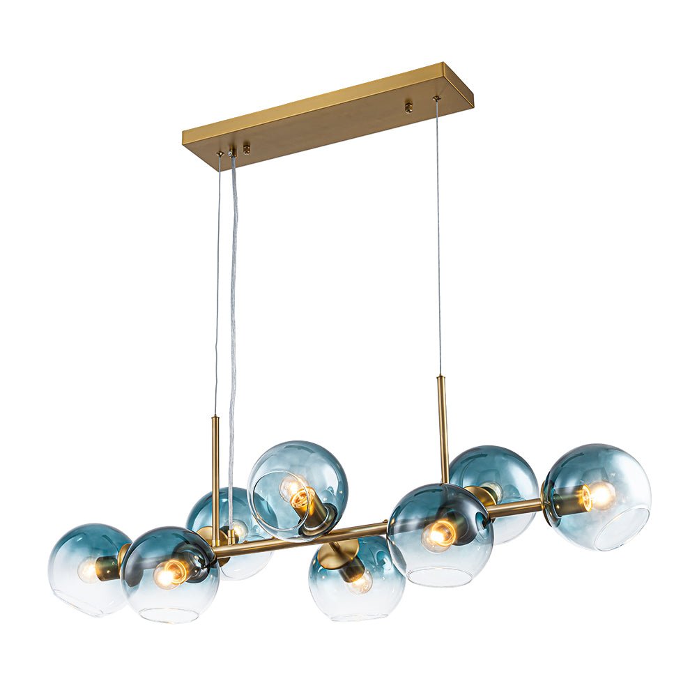 lightfixturesusa-8-light-color-tinted-glass-globe-bubble-linear-island-chandelier-chandelier-black-green-2808105