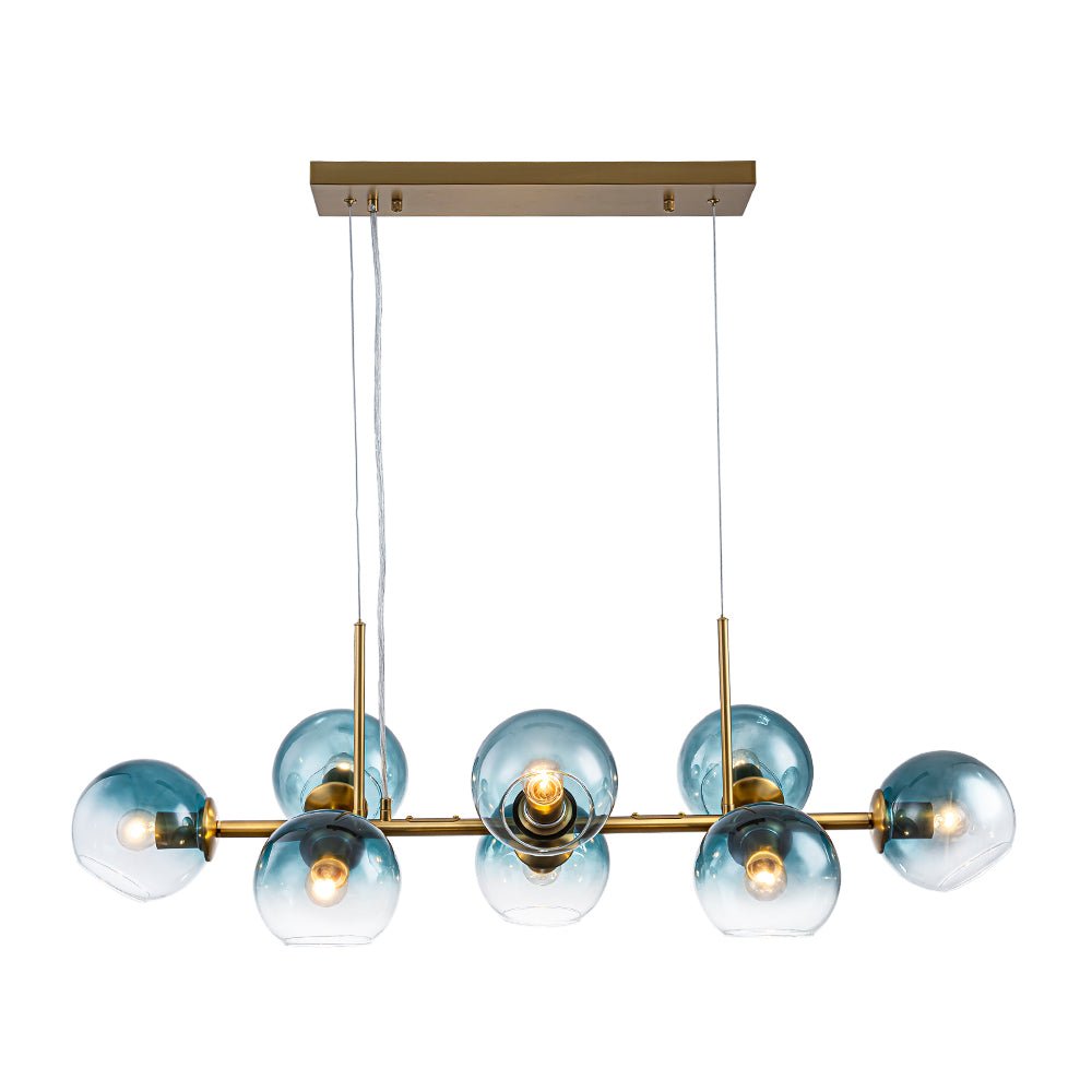 lightfixturesusa-8-light-color-tinted-glass-globe-bubble-linear-island-chandelier-chandelier-black-green-3690497