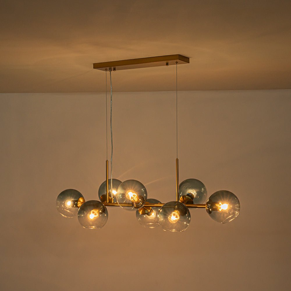 lightfixturesusa-8-light-color-tinted-glass-globe-bubble-linear-island-chandelier-chandelier-black-green-4070951