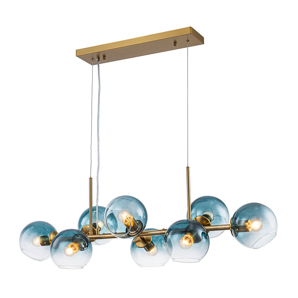 lightfixturesusa-8-light-color-tinted-glass-globe-bubble-linear-island-chandelier-chandelier-black-green-4481818