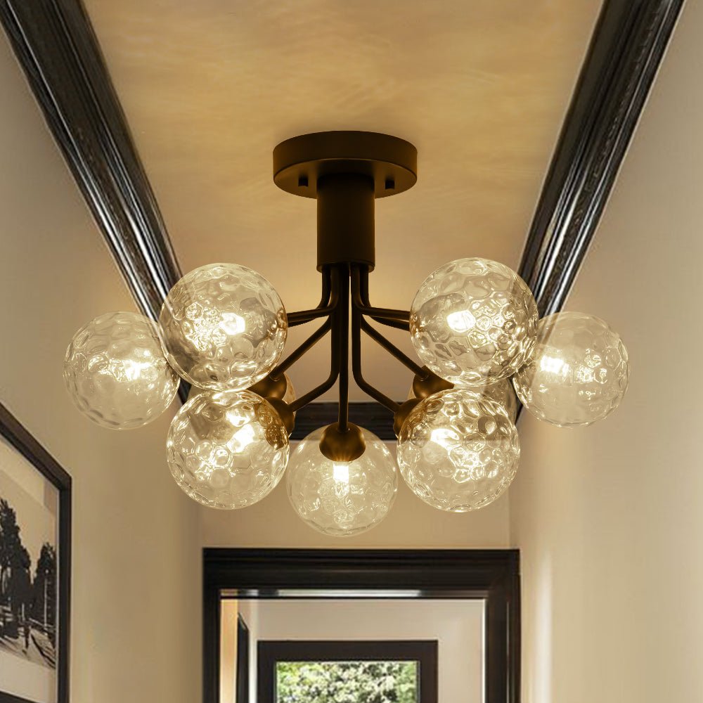 lightfixturesusa-9-light-bloom-water-glass-globe-tiered-sputnik-ceiling-light-ceiling-light-black-931830 LightFixturesUSA - 9 - Light Bloom Water Glass Globe Tiered Sputnik Ceiling Light - Ceiling Light - Black -