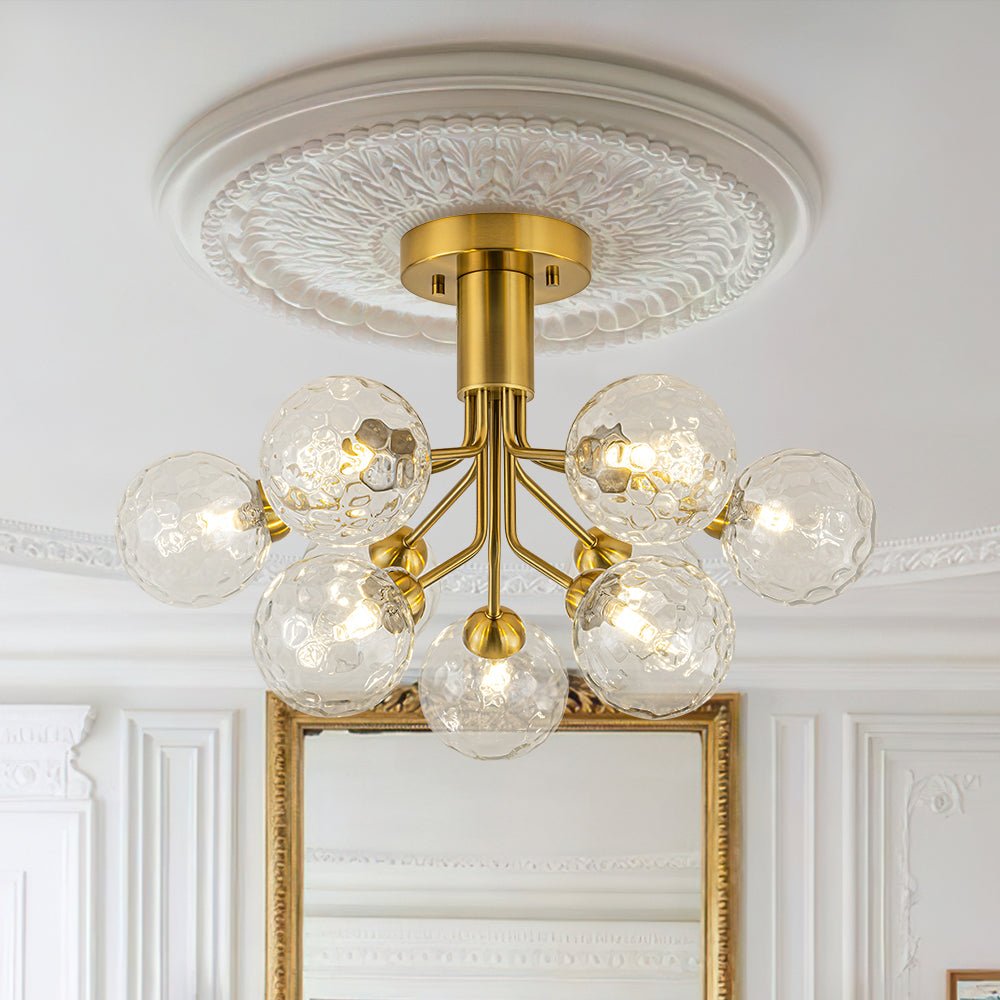 lightfixturesusa-9-light-bloom-water-glass-globe-tiered-sputnik-ceiling-light-ceiling-light-brass-115770 LightFixturesUSA - 9 - Light Bloom Water Glass Globe Tiered Sputnik Ceiling Light - Ceiling Light - Brass -