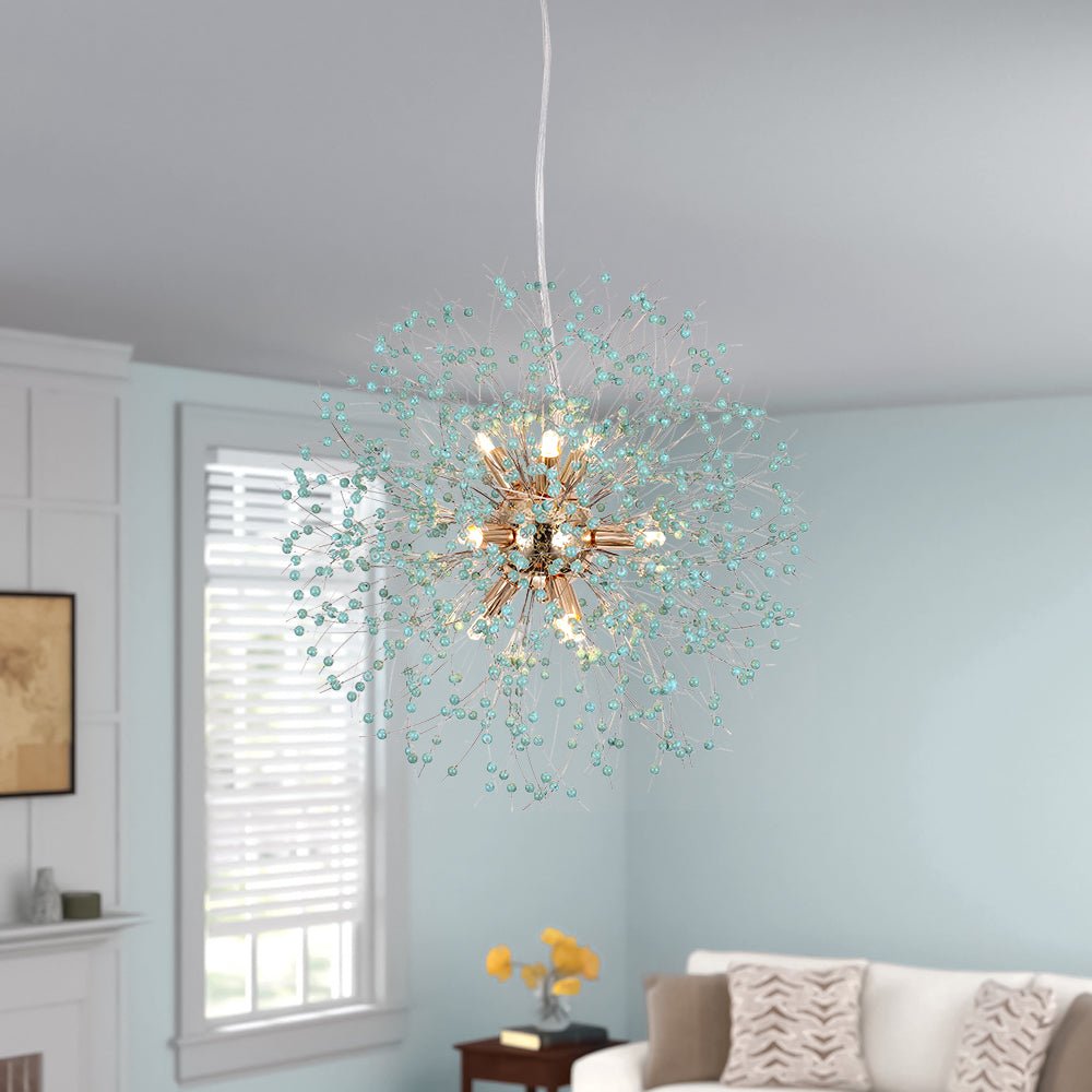 lightfixturesusa-9-light-blue-dandelion-firework-chandelier-chandelier-brass-974911 LightFixturesUSA-9-Light Blue Dandelion Firework Chandelier-Chandelier-Brass-