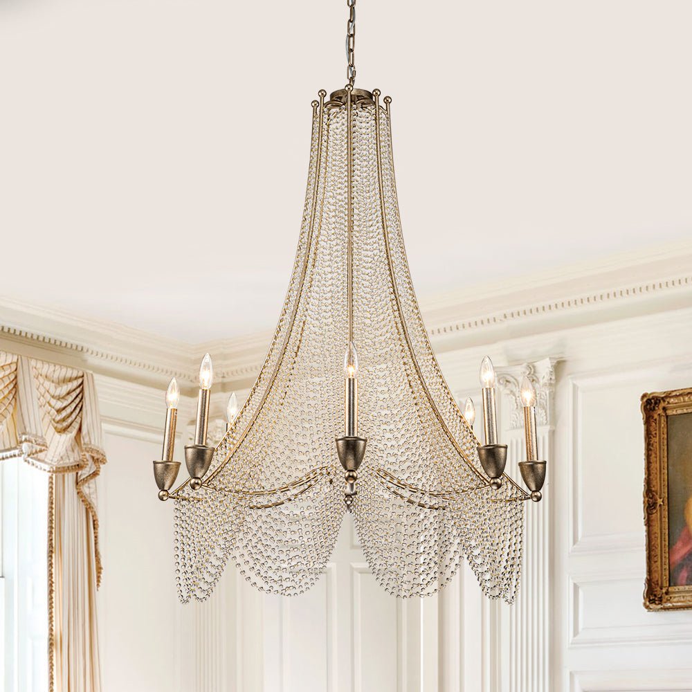 lightfixturesusa-antique-candle-style-crystal-bead-empire-chandelier-chandelier-8-lt-933595 LightFixturesUSA-Antique Candle Style Crystal Bead Empire Chandelier-Chandelier-8-Lt-