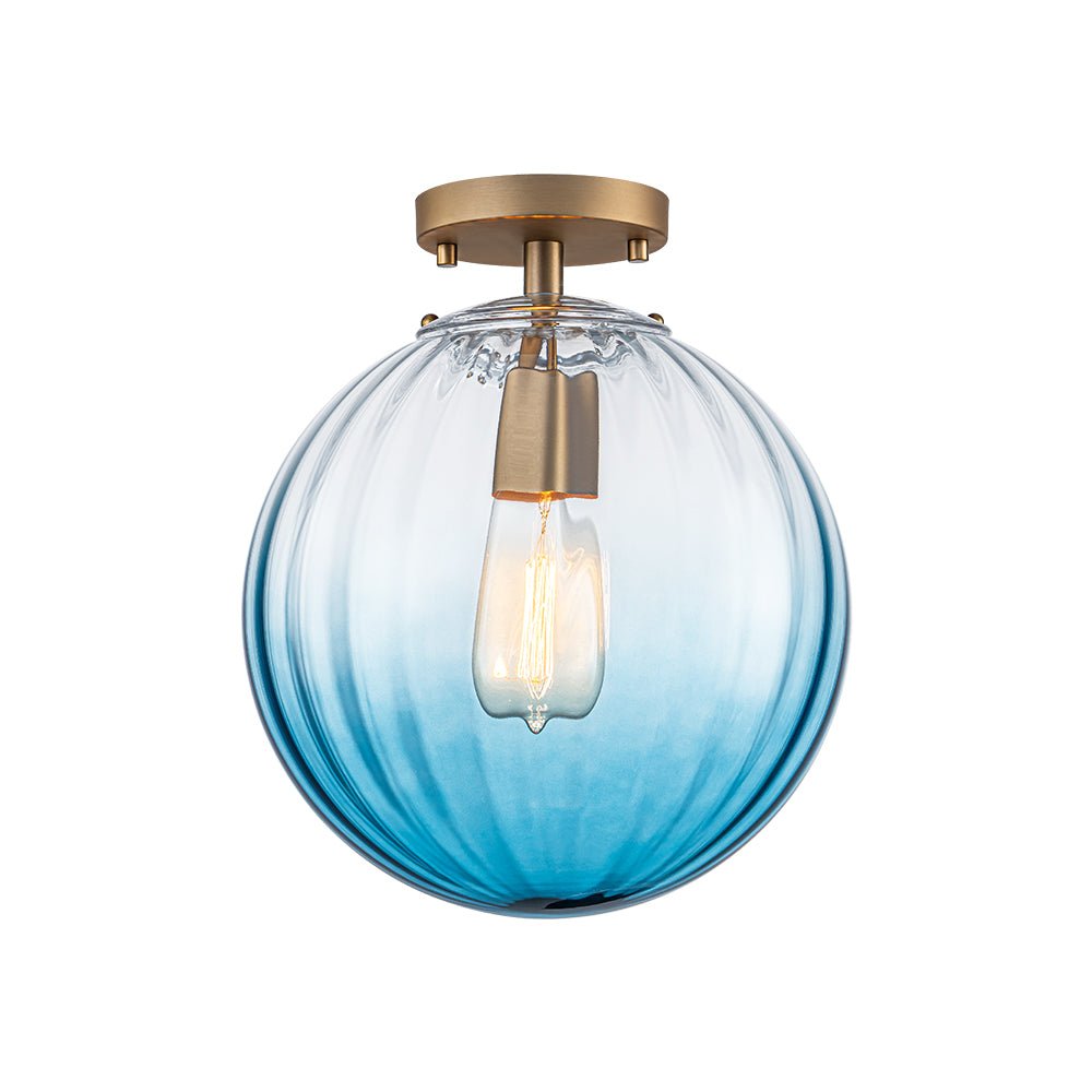 lightfixturesusa-art-deco-1-light-blue-ribbed-glass-globe-semi-flush-mount-ceiling-light-amber-2880290