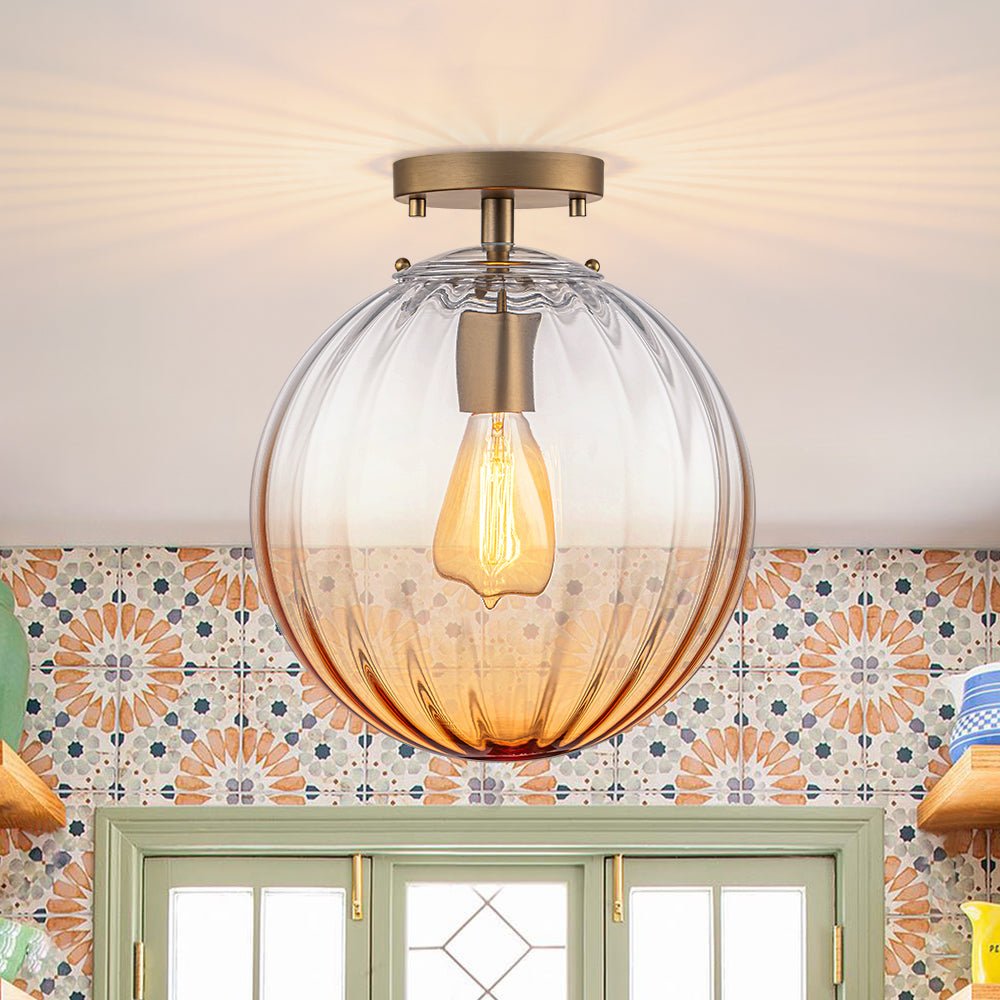 lightfixturesusa-art-deco-1-light-blue-ribbed-glass-globe-semi-flush-mount-ceiling-light-amber-3111108 LightFixturesUSA - Art Deco 1 - Light Blue Ribbed Glass Globe Semi Flush Mount - Ceiling Light - Amber -
