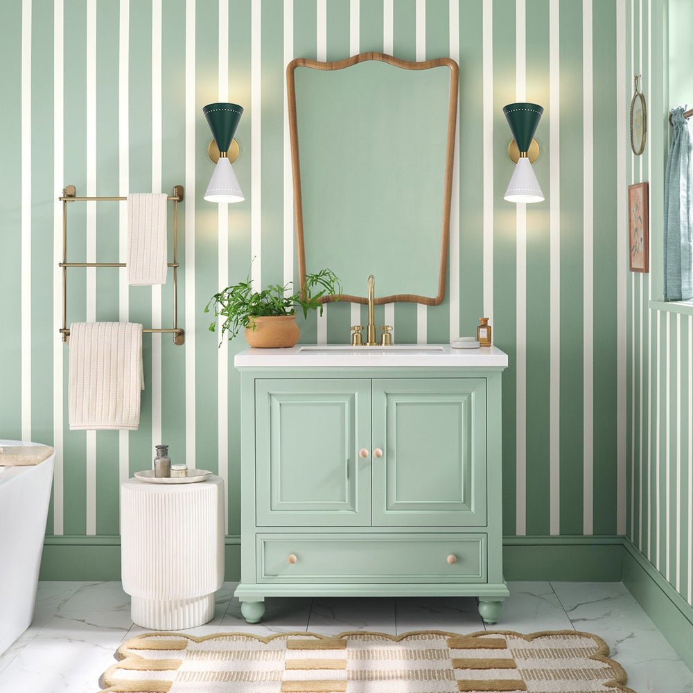 lightfixturesusa-art-deco-2-light-up-down-dual-cone-wall-sconce-wall-sconce-green-white-2-packs-3399963 LightFixturesUSA - Art Deco 2 - Light Up Down Dual Cone Wall Sconce - Wall Sconce - Green + White - 2 Packs -