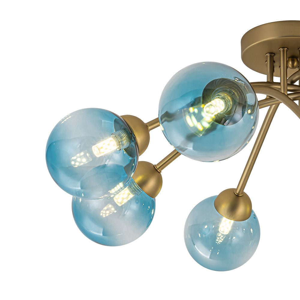lightfixturesusa-art-deco-8-light-sputnik-blue-glass-bubble-semi-flush-mount-ceiling-light-brass-pre-order-325465