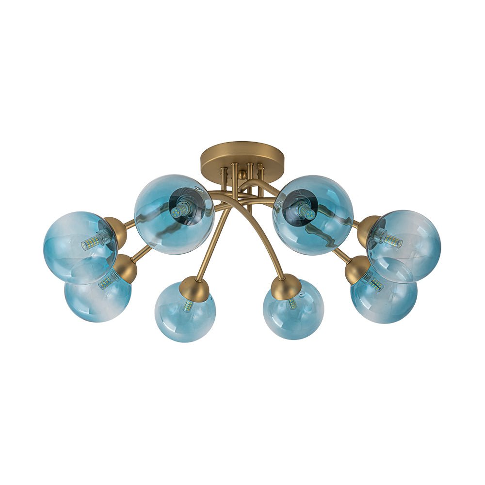 lightfixturesusa-art-deco-8-light-sputnik-blue-glass-bubble-semi-flush-mount-ceiling-light-brass-pre-order-354215