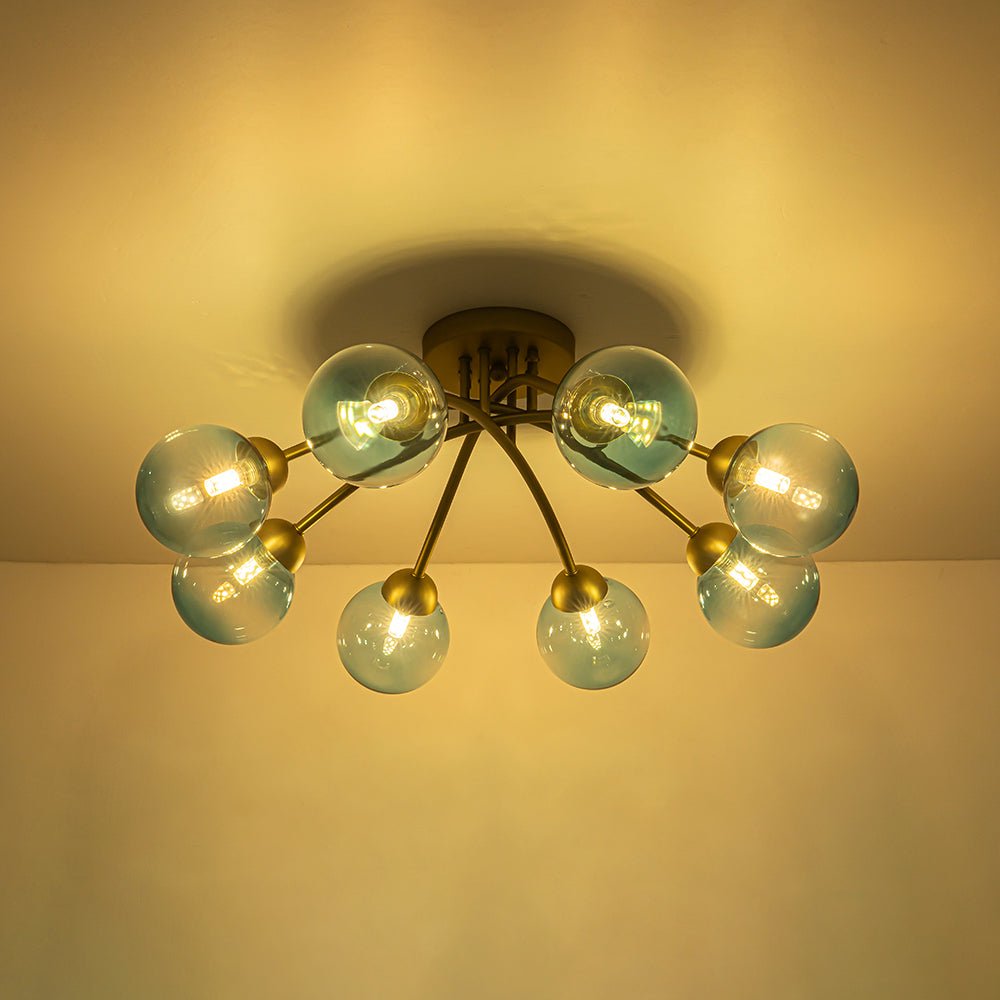 lightfixturesusa-art-deco-8-light-sputnik-blue-glass-bubble-semi-flush-mount-ceiling-light-brass-pre-order-633824