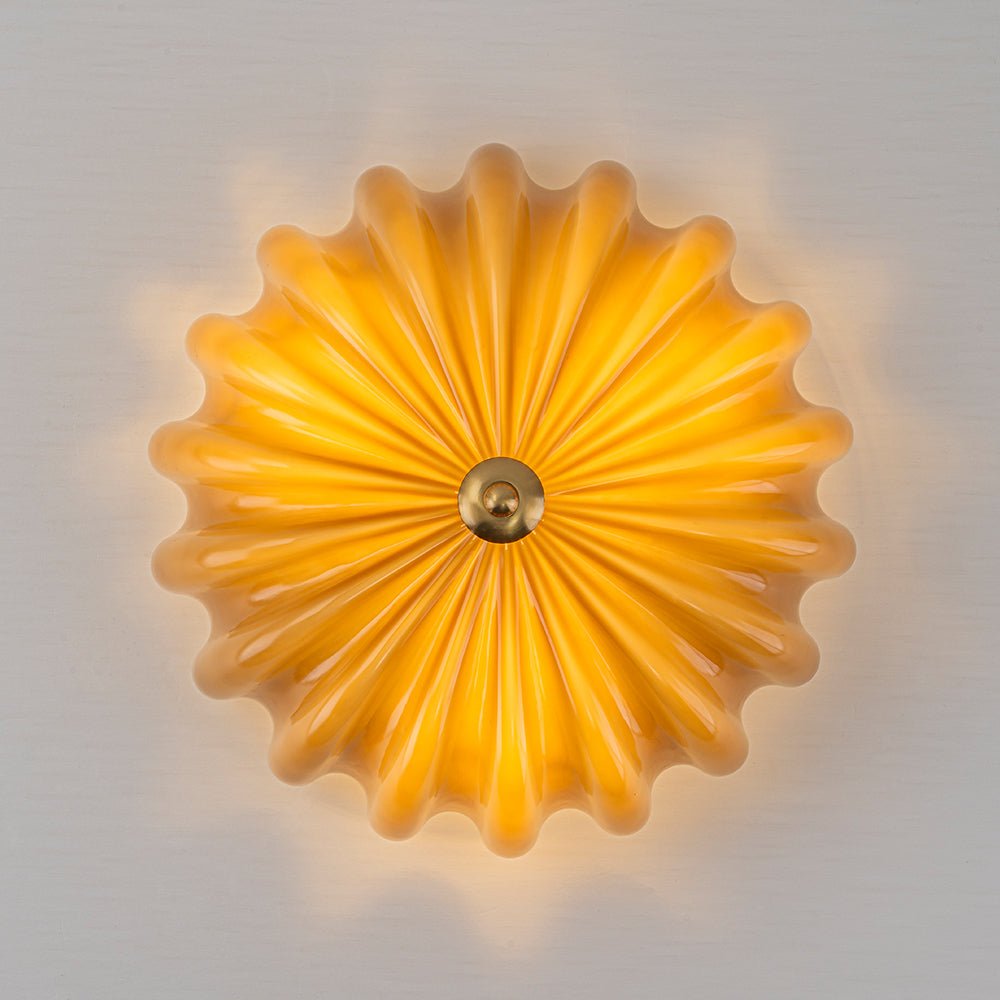 lightfixturesusa-art-deco-pleated-flower-shine-glass-semi-flush-mount-ceiling-light-brown-3970948