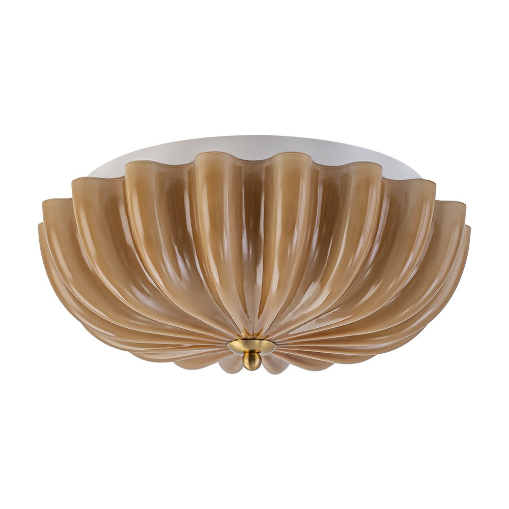 lightfixturesusa-art-deco-pleated-flower-shine-glass-semi-flush-mount-ceiling-light-brown-4674144