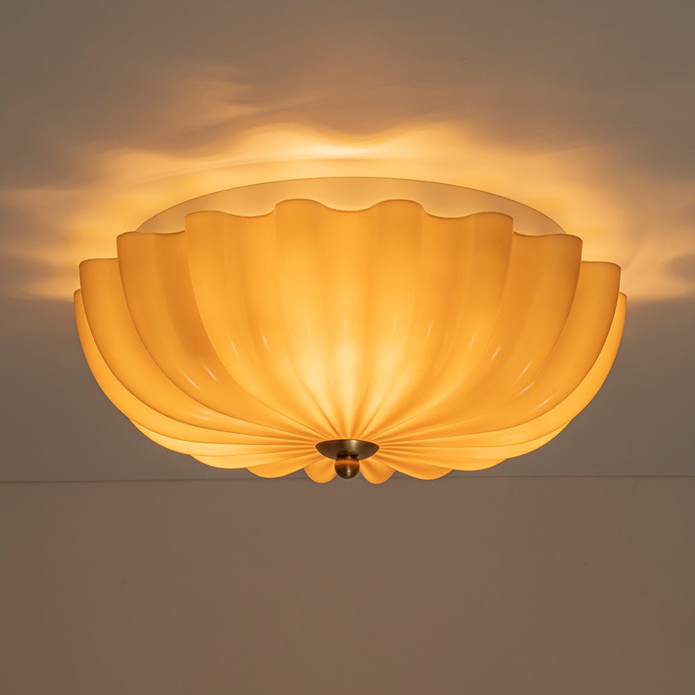 lightfixturesusa-art-deco-pleated-flower-shine-glass-semi-flush-mount-ceiling-light-brown-5077991