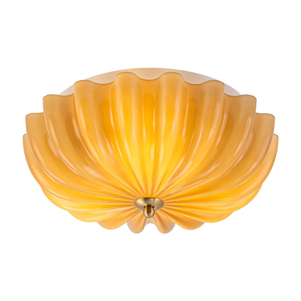 lightfixturesusa-art-deco-pleated-flower-shine-glass-semi-flush-mount-ceiling-light-brown-5262960
