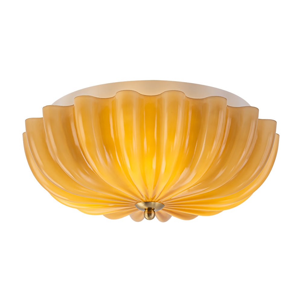 lightfixturesusa-art-deco-pleated-flower-shine-glass-semi-flush-mount-ceiling-light-brown-7111882