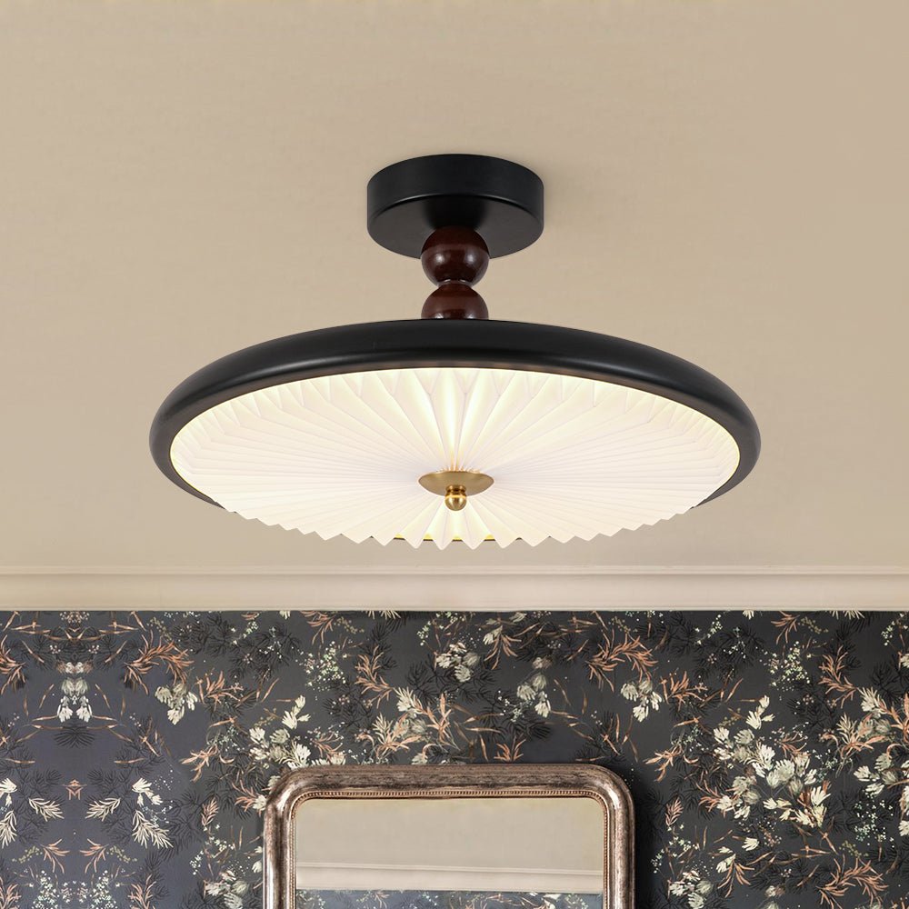 lightfixturesusa-art-deco-pleated-shade-round-dimmable-led-ceiling-light-ceiling-light-157-in-1725272 LightFixturesUSA - Art Deco Pleated Shade Round Dimmable LED Ceiling Light - Ceiling Light - 15.7 in -