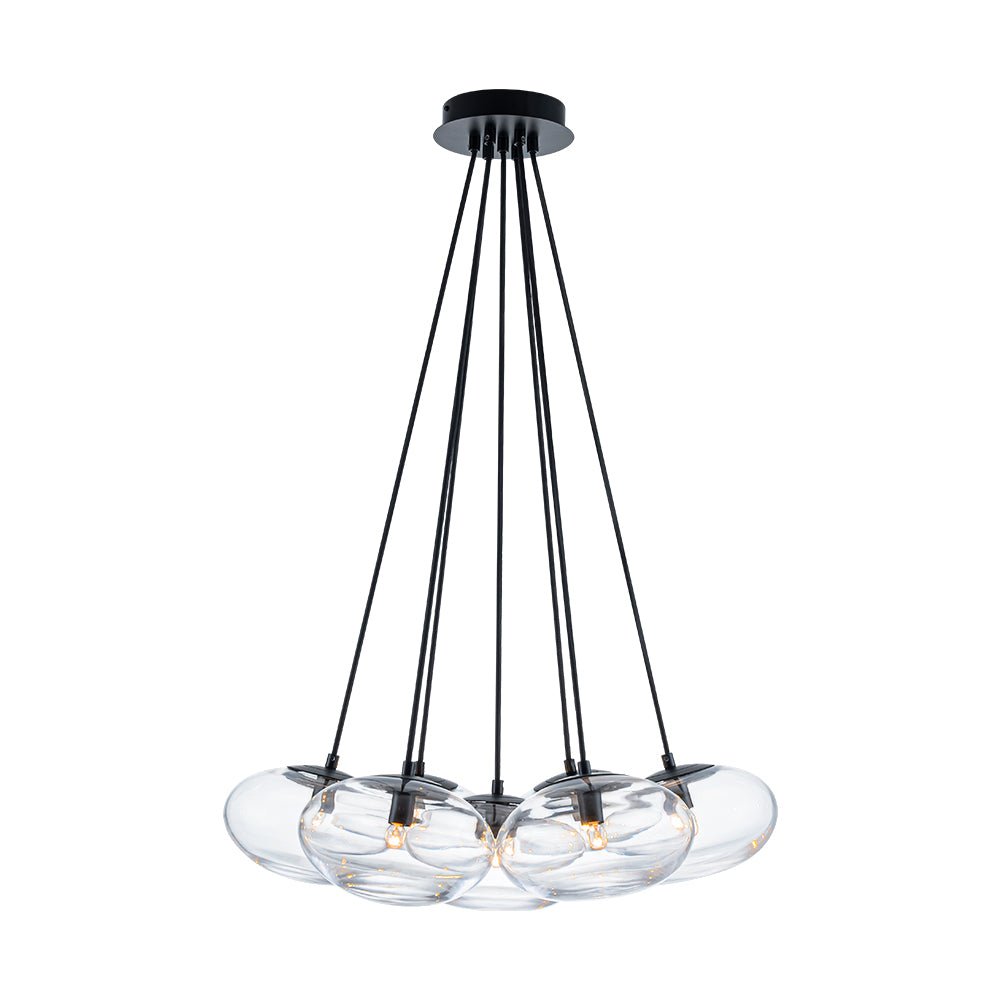lightfixturesusa-black-7-light-cluster-clear-glass-oval-globe-chandelier-chandelier-glass-with-thickened-base-1546658