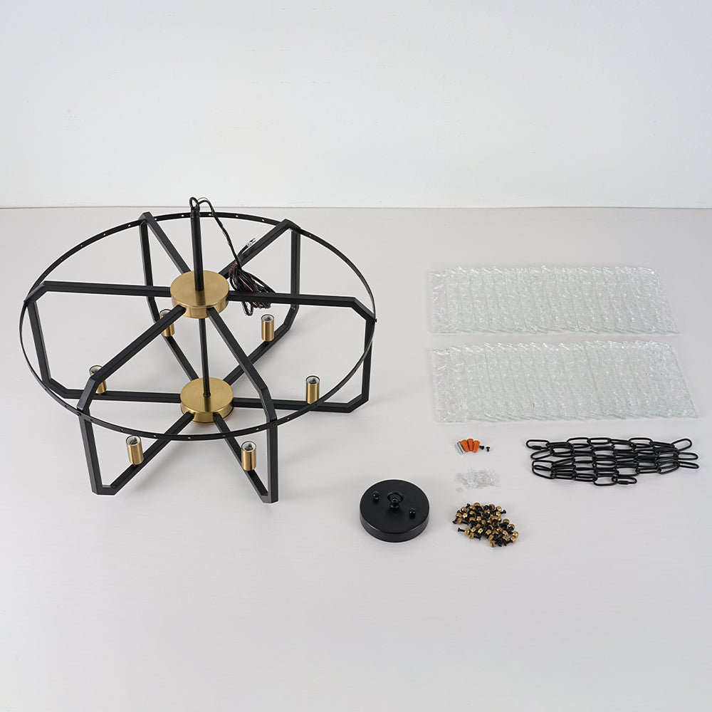 lightfixturesusa-black-brass-6-light-rippled-glass-drum-cage-chandelier-chandelier-25-in-3024174