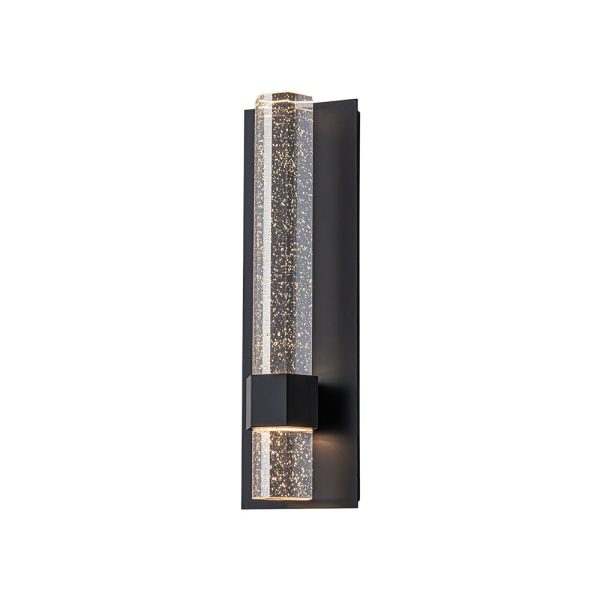 LightFixturesUSA - Black Linear bubble Crystal Tube Dimmable LED Wall Light - Wall Sconce - 1 Pack - 
