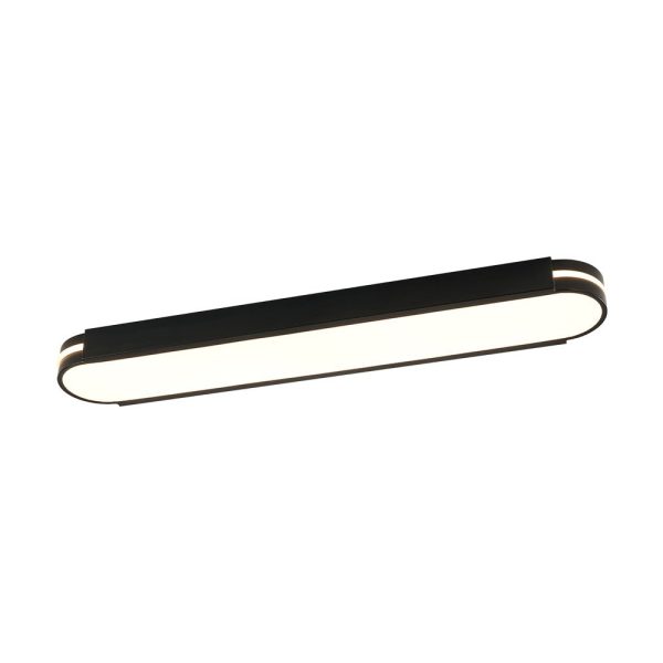 LightFixturesUSA - Black Minimalist Oval Dimmable LED Flush Mount Light - Ceiling Light - Black - 