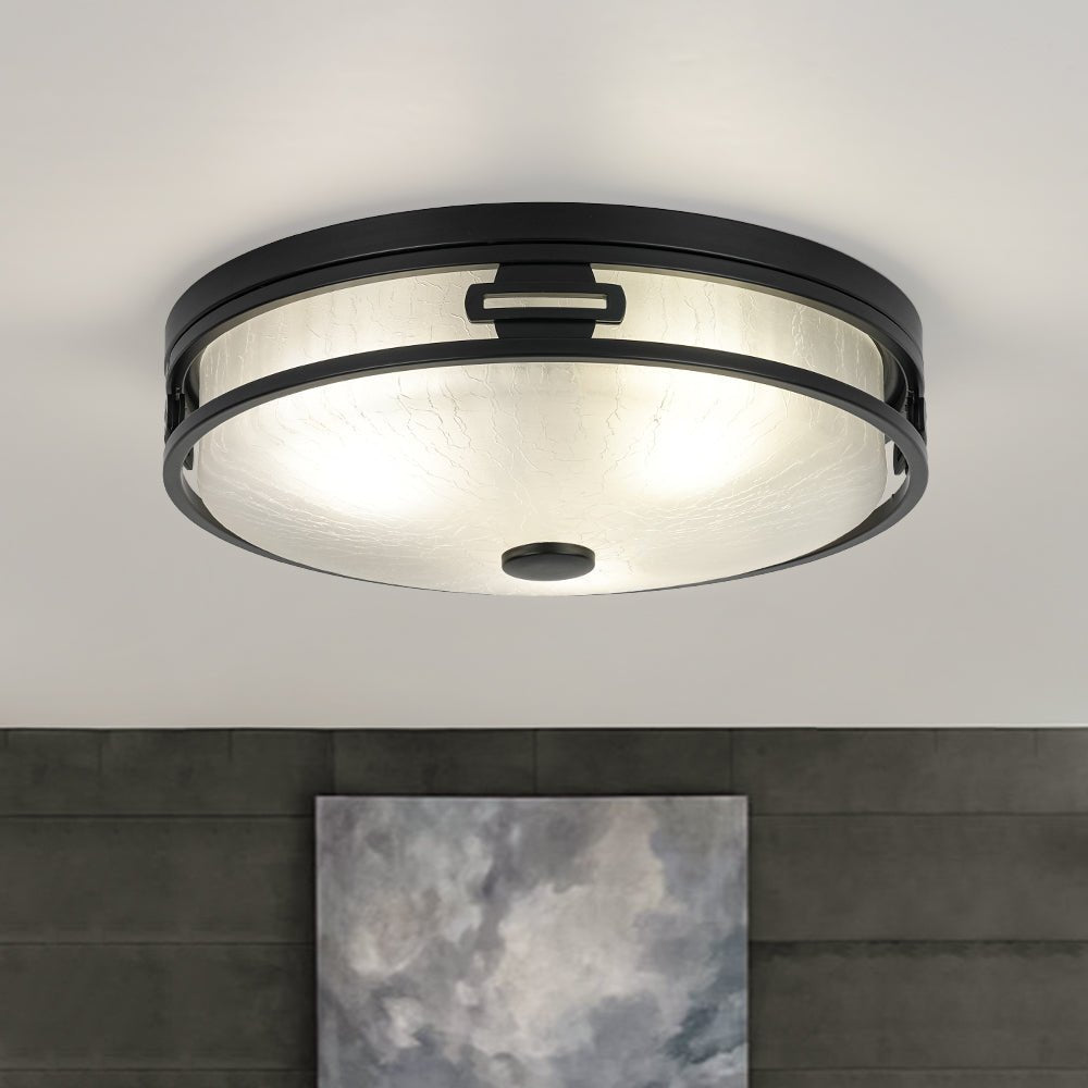 lightfixturesusa-black-round-frosted-crackled-glass-flush-mount-light-ceiling-light-118-in-5878958 LightFixturesUSA - Black Round Frosted Crackled Glass Flush Mount Light - Ceiling Light - 11.8 in -