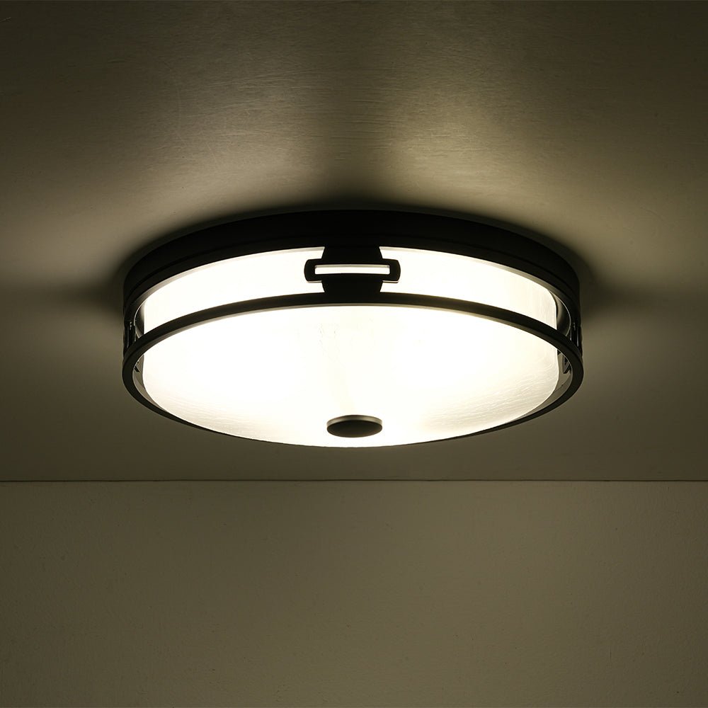 lightfixturesusa-black-round-frosted-crackled-glass-flush-mount-light-ceiling-light-161-in-7874090