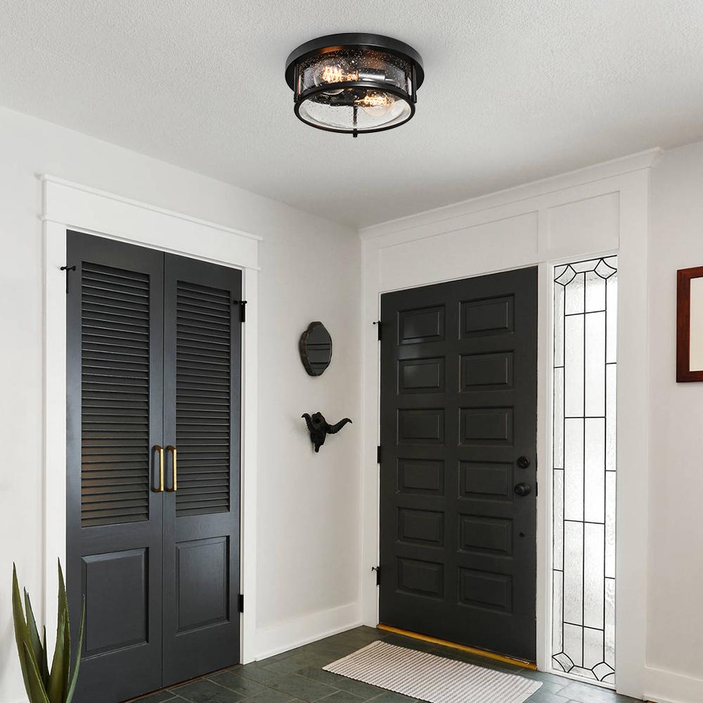 lightfixturesusa-black-seeded-glass-flush-mount-ceiling-light-110127