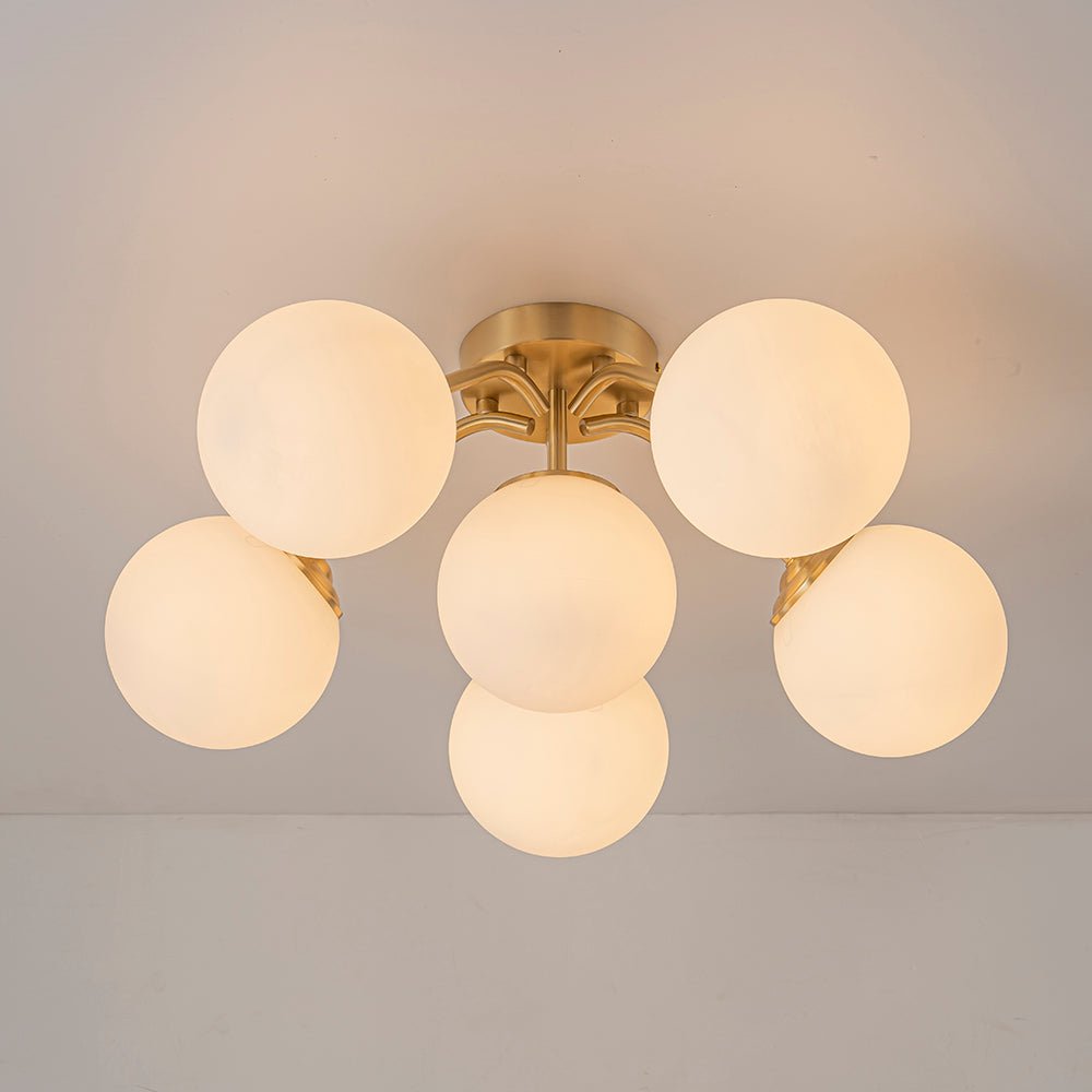 lightfixturesusa-bloom-brass-frosted-glass-bubble-semi-flush-chandelier-chandelier-6-lt-pre-order-120310