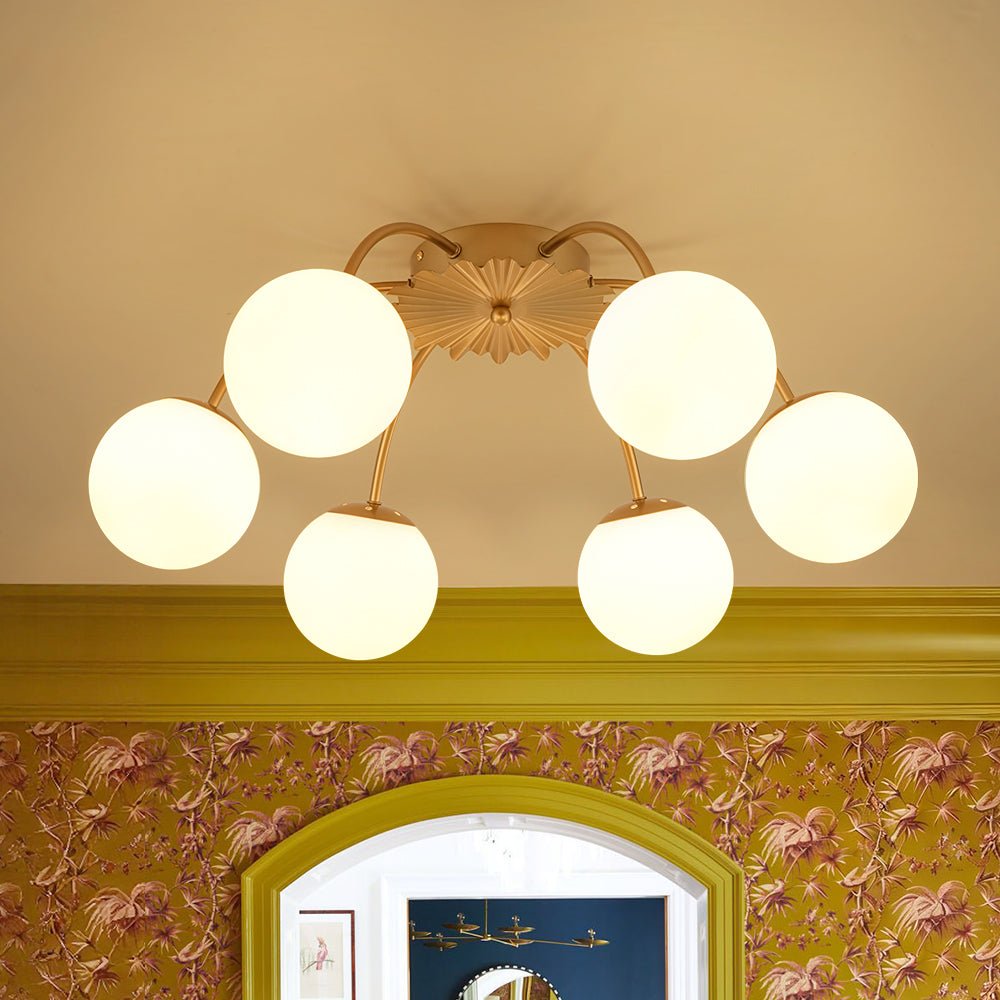 lightfixturesusa-bloom-dimmable-opal-glass-globe-bubble-semi-flush-chandelier-chandelier-6-ltbrass-6448814 LightFixturesUSA - Bloom Dimmable Opal Glass Globe Bubble Semi Flush Chandelier - Chandelier - 6 - Lt/Brass -