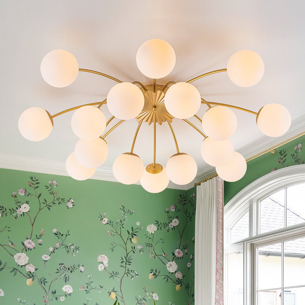 lightfixturesusa-bloom-dimmable-opal-glass-globe-bubble-semi-flush-chandelier-chandelier-brass-exclusive-offer-7199928 LightFixturesUSA - Bloom Dimmable Opal Glass Globe Bubble Semi Flush Chandelier - Chandelier - Brass (Exclusive Offer) -