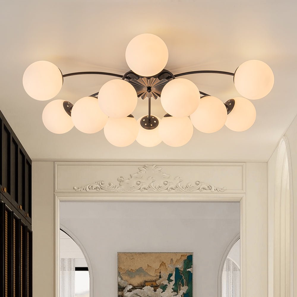 lightfixturesusa-blossom-12-light-opal-glass-bubble-semi-flush-chandelier-chandelier-12-lt-semi-flush-chrome-372901 LightFixturesUSA - Blossom 12 - Light Opal Glass Bubble Semi Flush Chandelier - Chandelier - 12 - Lt - Semi Flush - Chrome