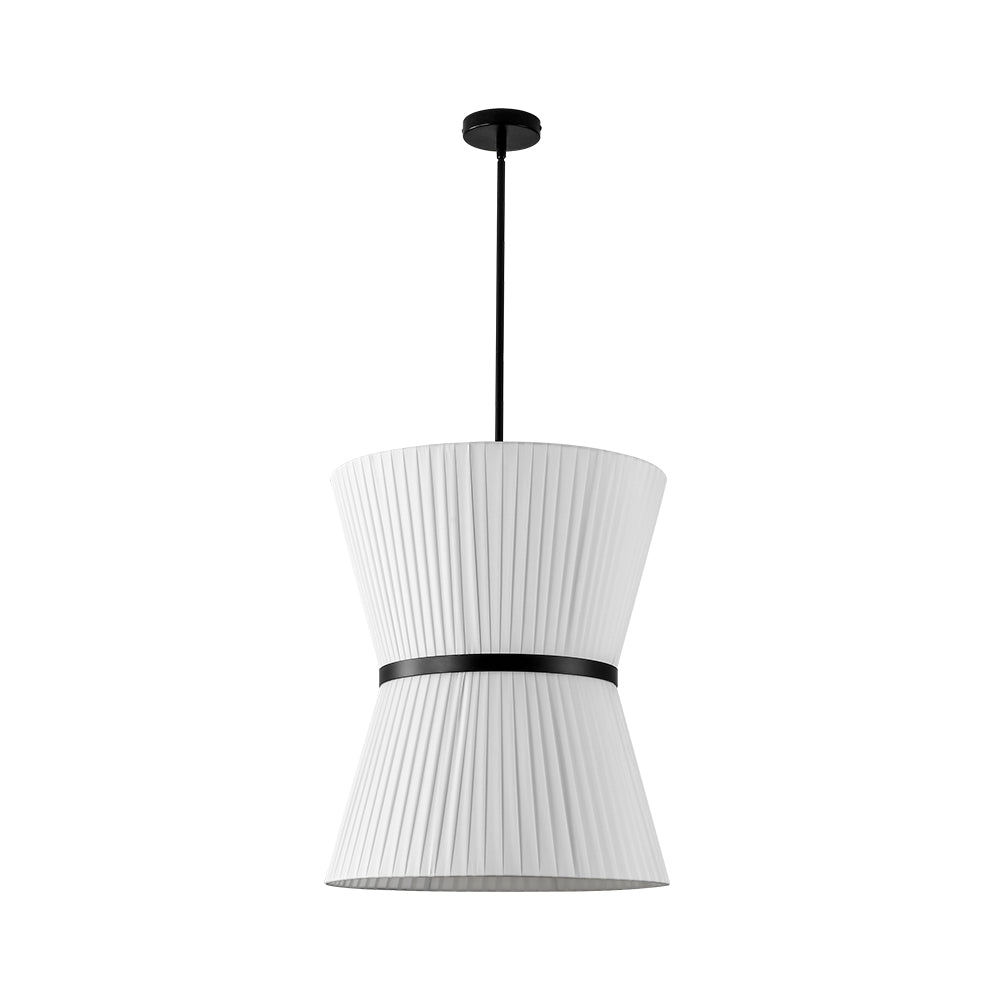 lightfixturesusa-boho-2-tier-white-fabric-tapered-drum-pendant-light-chandelier-black-finish-white-shade-721271