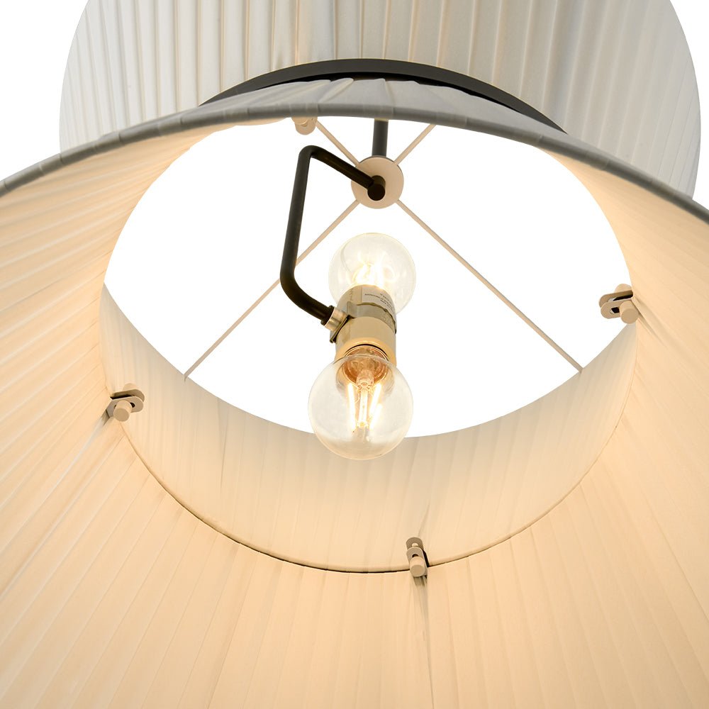 lightfixturesusa-boho-2-tier-white-fabric-tapered-drum-pendant-light-chandelier-black-finish-white-shade-850031
