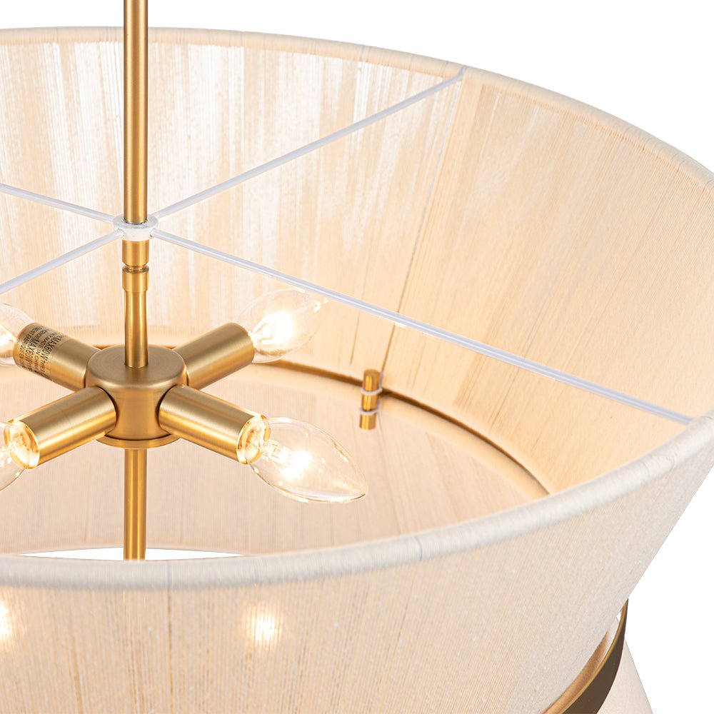 lightfixturesusa-boho-2-tier-woven-thread-tapered-drum-pendant-light-chandelier-black-large-pre-order-385392
