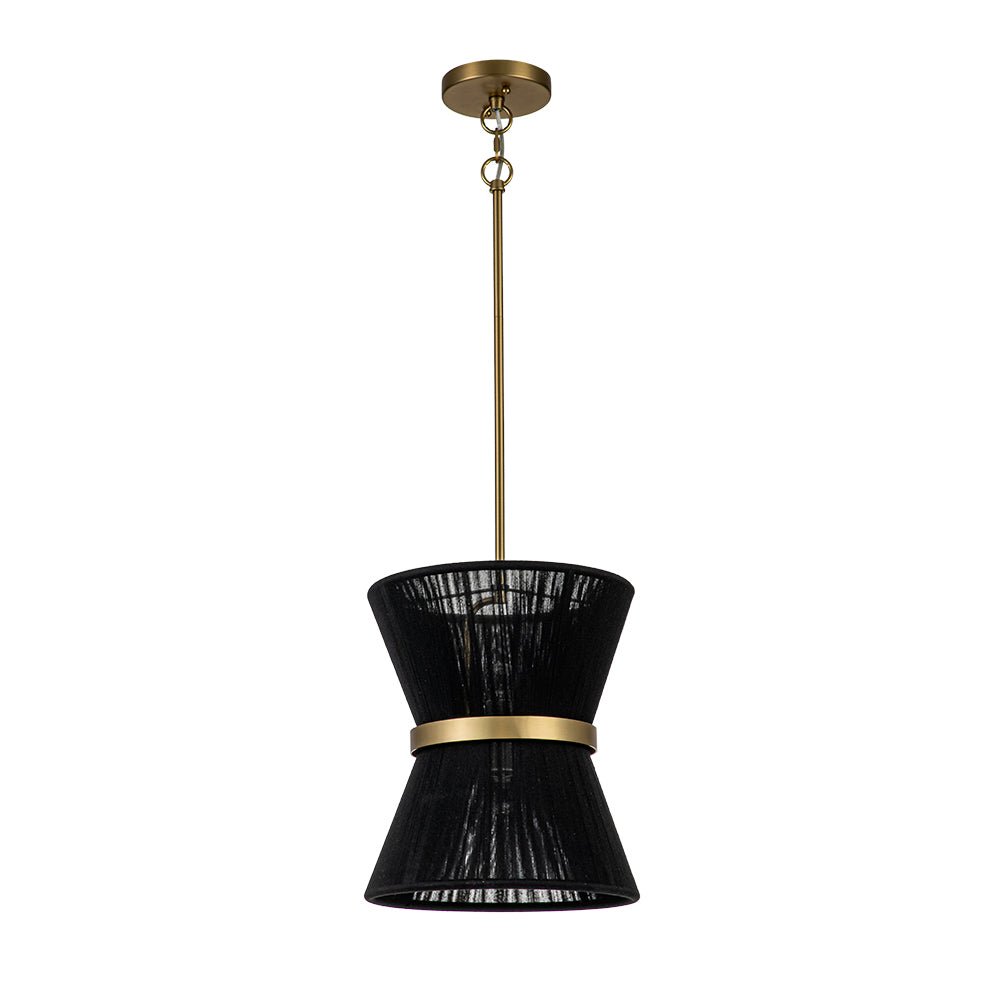 lightfixturesusa-boho-2-tier-woven-thread-tapered-drum-pendant-light-chandelier-black-large-pre-order-913940