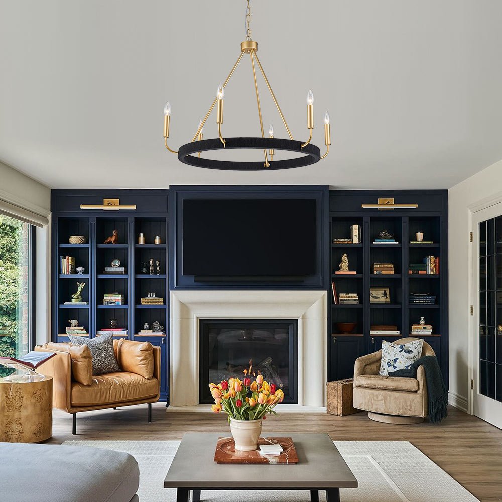 lightfixturesusa-boho-6-light-woven-string-candle-wagon-wheel-chandelier-chandelier-black-4800796