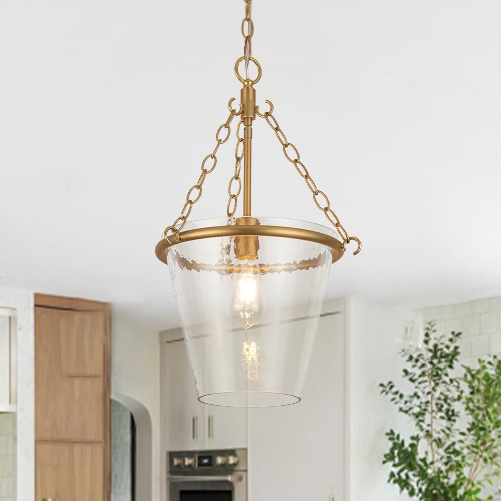 lightfixturesusa-brass-1-light-clear-textured-glass-conical-cage-pendant-pendant-light-brass-9941267 LightFixturesUSA - Brass 1 - Light Clear Textured Glass Conical Cage Pendant - Pendant Light - Brass -