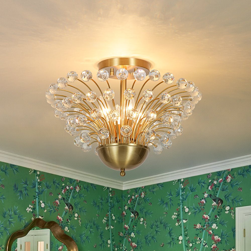 lightfixturesusa-brass-4-light-bloom-bouquet-crystal-starburst-semi-flush-mount-ceiling-light-brass-1174549 LightFixturesUSA - Brass 4 - Light Bloom Bouquet Crystal Starburst Semi Flush Mount - Ceiling Light - Brass -