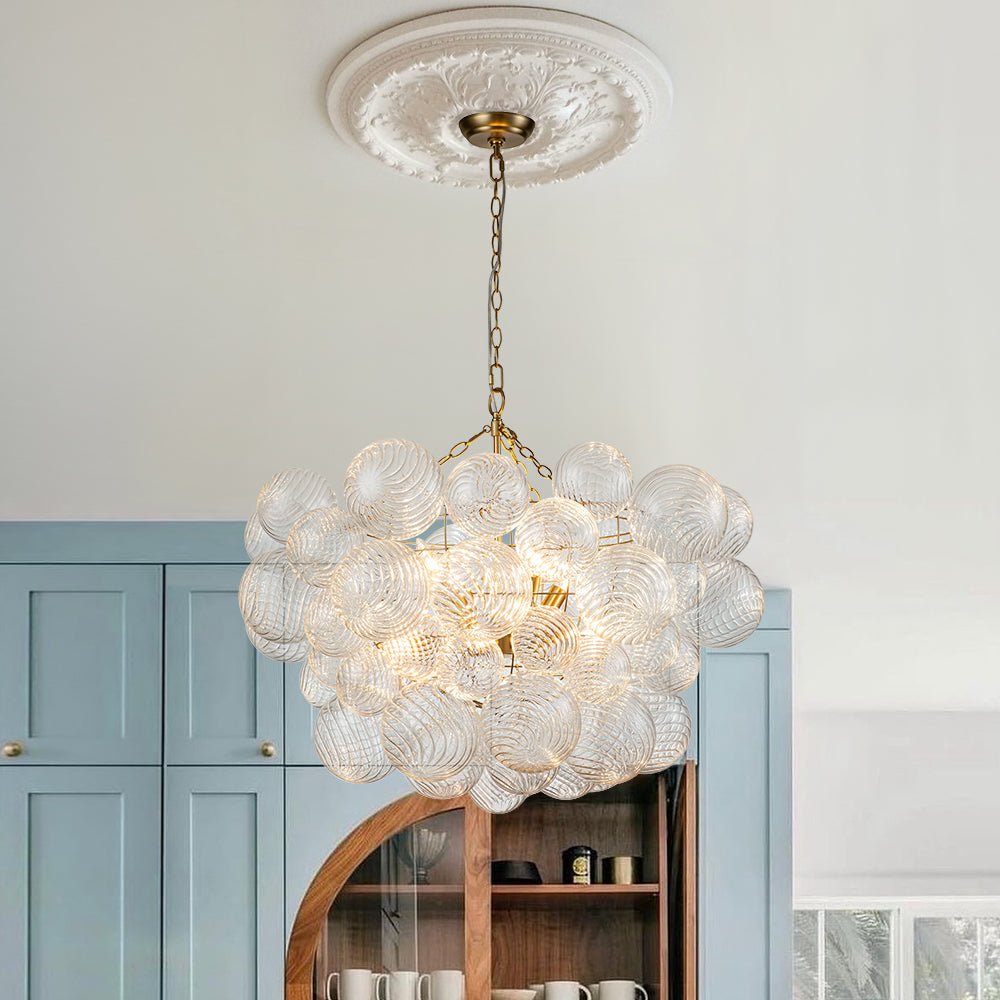 lightfixturesusa-brass-cluster-ribbed-glass-globe-bubble-chandelier-chandelier-8-lt-brass-351115 LightFixturesUSA - Brass Cluster Ribbed Glass Globe Bubble Chandelier - Chandelier - 8 - Lt - Brass