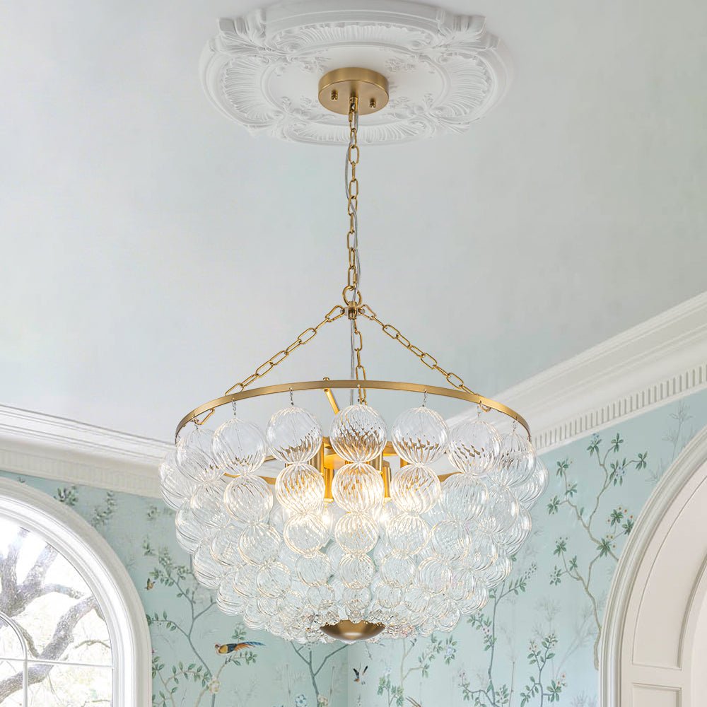 lightfixturesusa-brass-draped-ribbed-glass-bubble-round-pendant-chandelier-chandelier-12-lt-5103579 LightFixturesUSA - Brass Draped Ribbed Glass Bubble Round Pendant Chandelier - Chandelier - 12 - Lt -