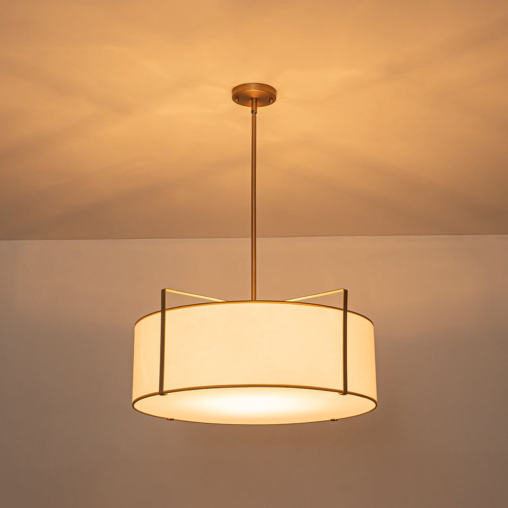 lightfixturesusa-brass-large-white-fabric-drum-cage-chandelier-chandelier-24-in-5839298