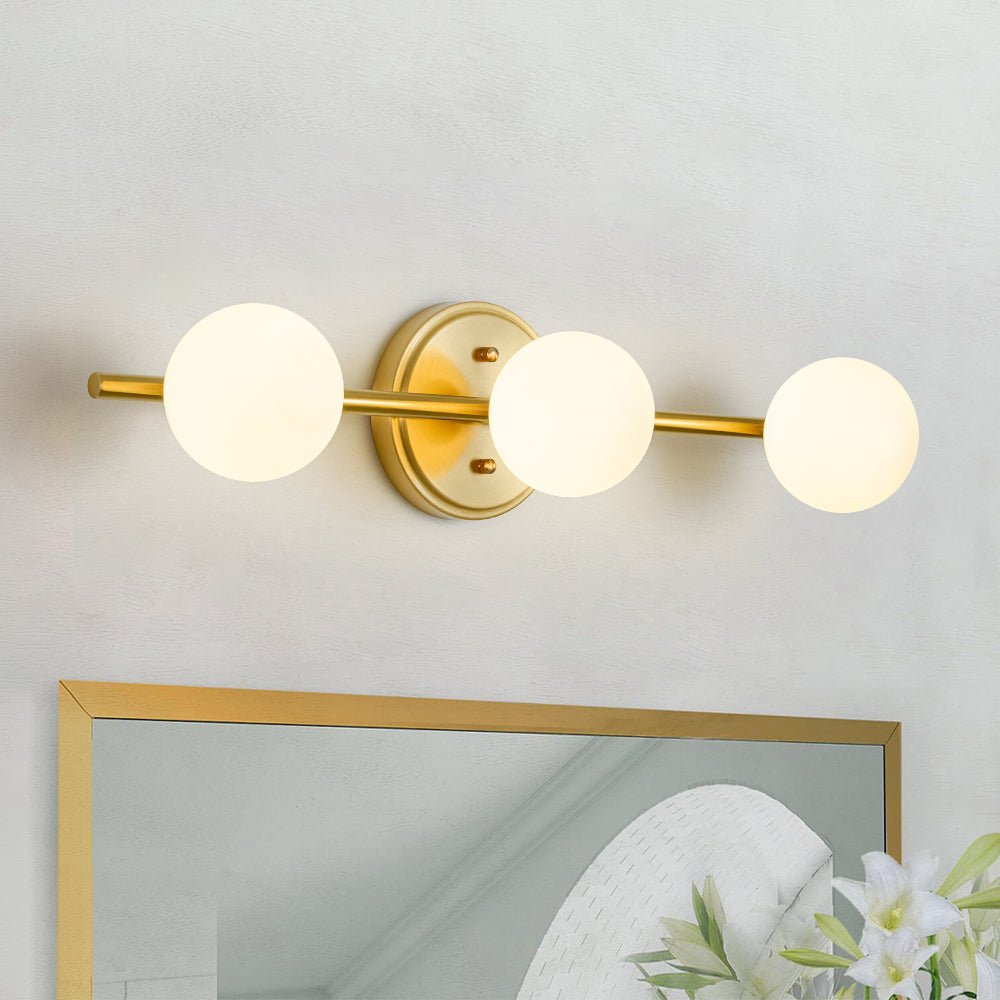 lightfixturesusa-brass-linear-opal-glass-globe-semi-flush-mount-vanity-light-wall-sconce-3-lt-370259 LightFixturesUSA - Brass Linear Opal Glass Globe Semi Flush Mount Vanity Light - Wall Sconce - 3 - Lt -