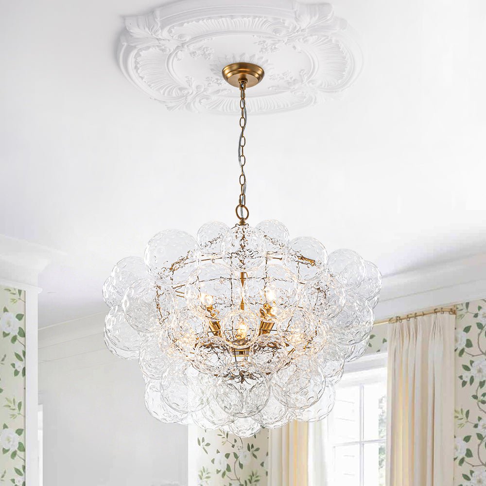 lightfixturesusa-brass-luxe-cluster-hammered-glass-globe-bubble-chandelier-chandelier-8-lt-1182258 LightFixturesUSA - Brass Luxe Cluster Hammered Glass Globe Bubble Chandelier - Chandelier - 8 - Lt -