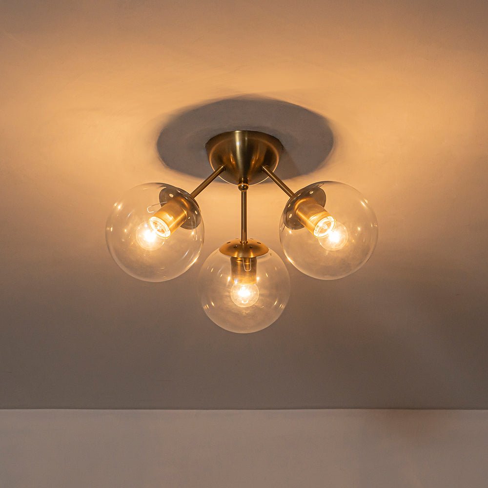 lightfixturesusa-brass-mid-century-3-light-glass-globe-semi-flush-mount-ceiling-light-clear-3508282