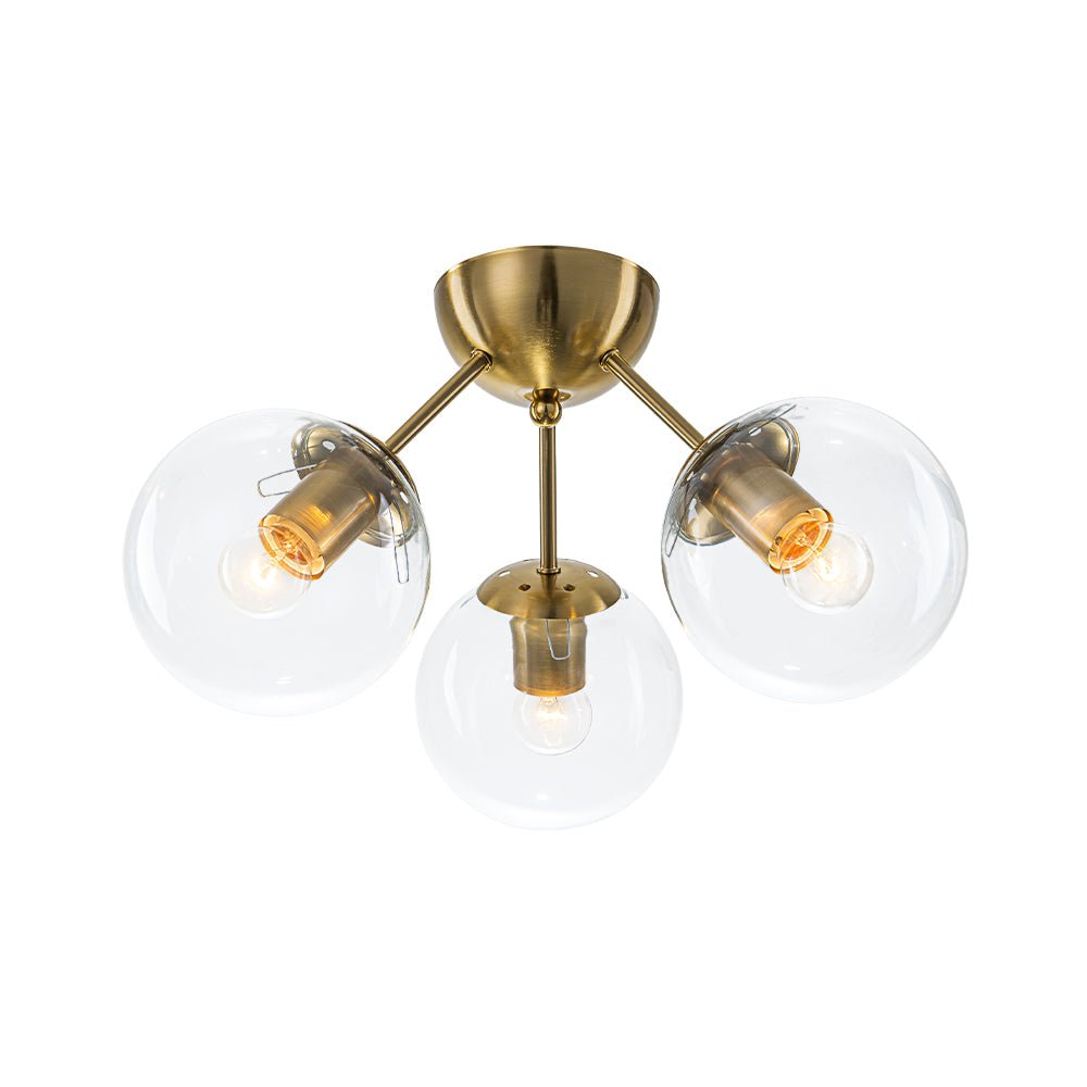 lightfixturesusa-brass-mid-century-3-light-glass-globe-semi-flush-mount-ceiling-light-clear-4636792