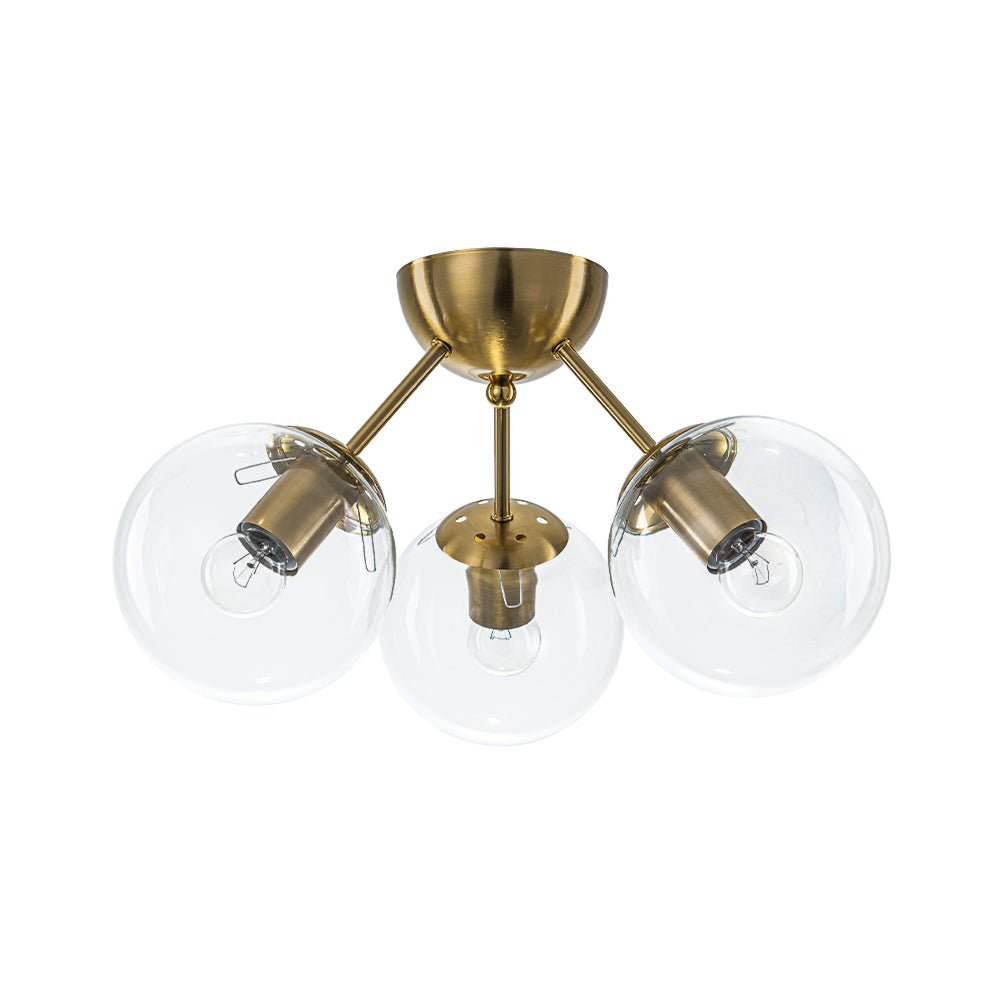 lightfixturesusa-brass-mid-century-3-light-glass-globe-semi-flush-mount-ceiling-light-clear-5002899