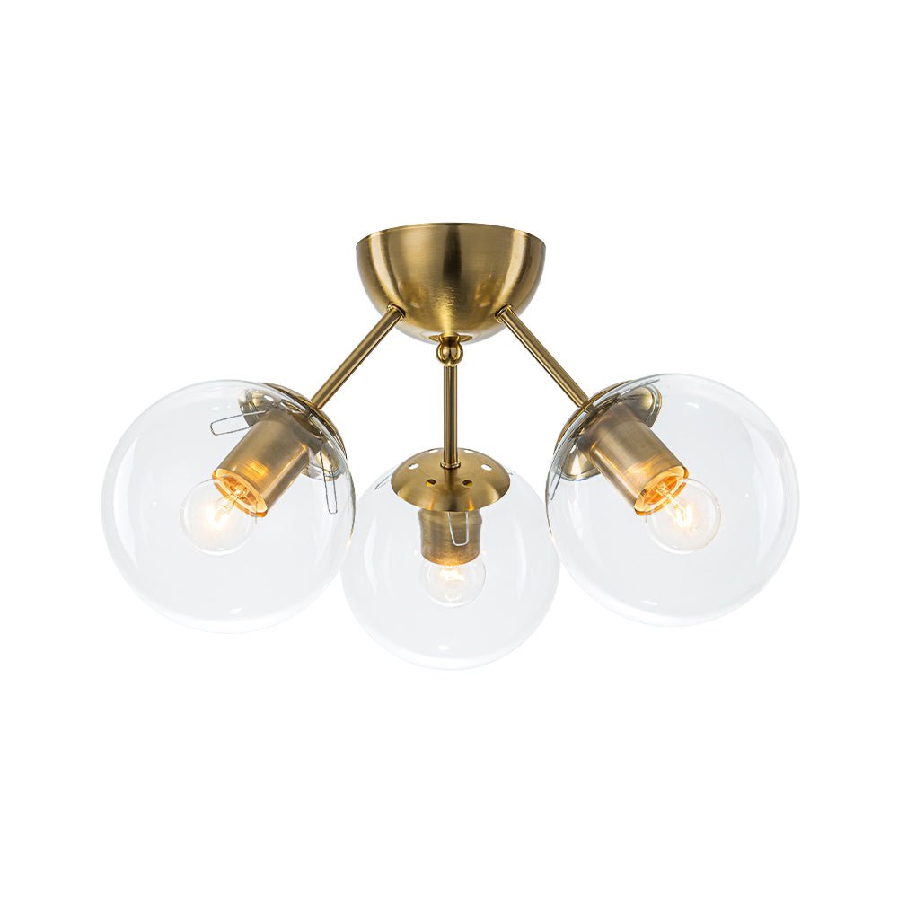 lightfixturesusa-brass-mid-century-3-light-glass-globe-semi-flush-mount-ceiling-light-clear-9221546