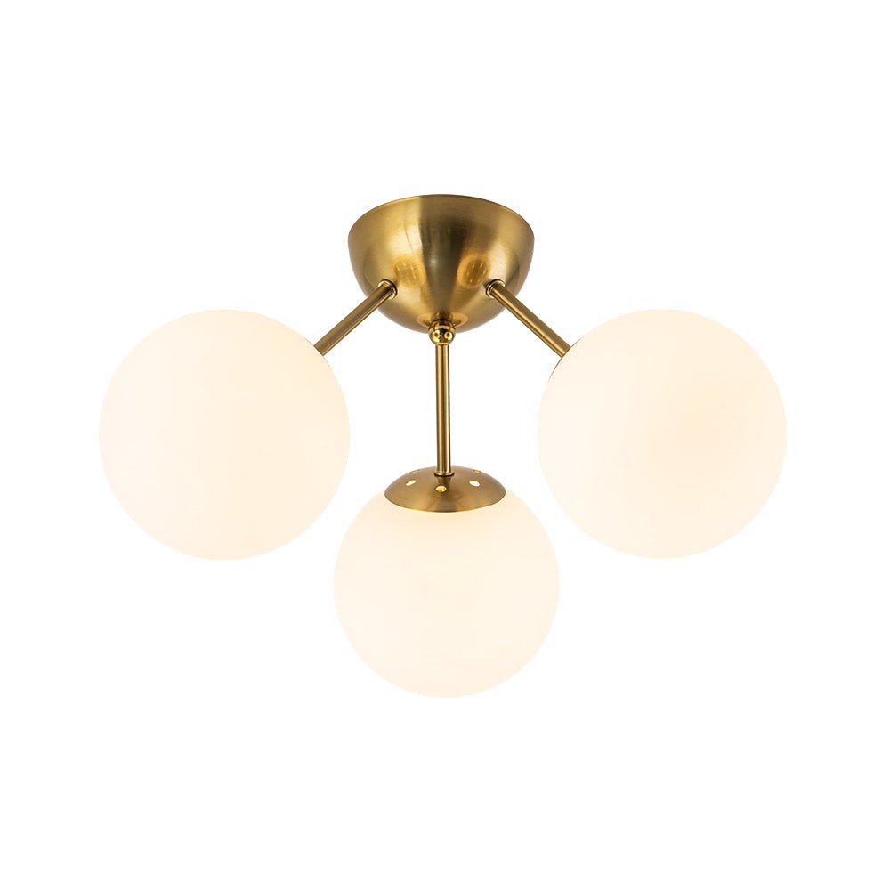 lightfixturesusa-brass-mid-century-3-light-glass-globe-semi-flush-mount-ceiling-light-white-7616916