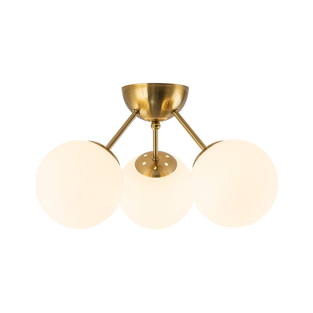 lightfixturesusa-brass-mid-century-3-light-glass-globe-semi-flush-mount-ceiling-light-white-8157906
